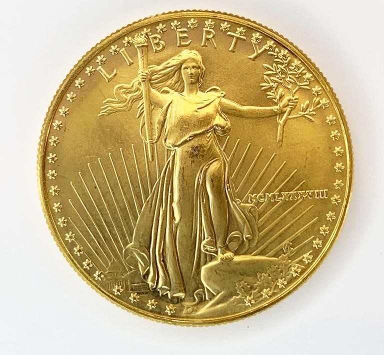 Collectible coins, currency, and jewelry online auction