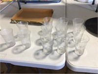 12 mid century modern juice glasses