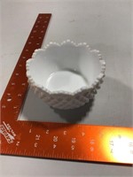 Small milk glass hobnail bowl unmarked