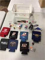 NASCAR items in a basket