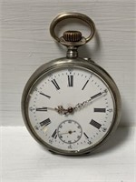 Vintage Open Face Stem Wind Pocket Watch housed