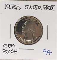 1976S Washington Quaurter 40% Silver Gem Proof