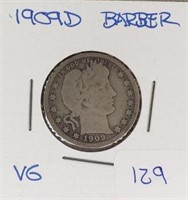 1909D  Barber Quarter VG