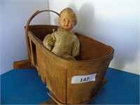 Old Doll and Cradle
