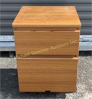 TEAK FINISH FILE CABINET