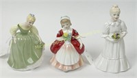 TWO ROYAL DOULTON AND ONE COALPORT FIGURINE