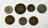 LOT SEVEN ANTIQUE HAITIAN COINS