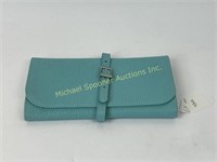 TIFFANY & CO. TURQUOISE LEATHER JEWELLERY ROLL