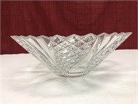 Crystal Czeck republic centerpiece 5”x13.5”