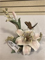 Figurine with Iris and butterfly 7”x9”