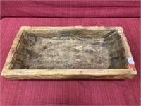 Hand crafted dough bowl 11”x21.5”x4”