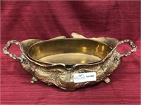 Art nouveau brass planter 17” x 7.5”