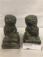 Pit cast iron Fu Dog bookends 5”
