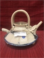 Art pottery tea pot, signed slight repair done