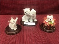 3 Sherratt and Simpson Westie figurines