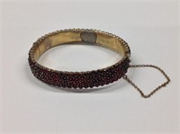Antique Bohemian Garnet Bangle Bracelet
