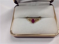 14k yellow gold petite Ruby Ring features
