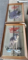 2 Miller bar mirrors.  22 inch high bear has