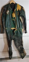 Very neat, heavy, vintage leather racing outfit.