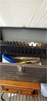 Craftsman toolbox with tools, socket holders and