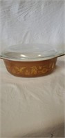 Pyrex serving dish with lid.  10 inches wide