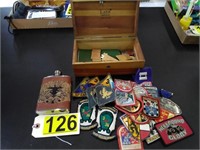 Lane Box with Patches and Misc. Items