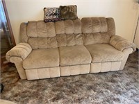 Beige Couch w/recliners on both ends