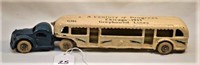 Arcade 1933 Greyhound Lines cast iron bus,