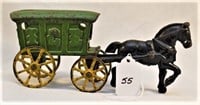 Hubley cast iron Ice wagon, early 1900's 12 1/2”