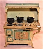 Child's Bluebird cast iron & tin toy stove 9”