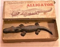 Cast iron alligator nutcracker in original box,