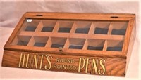 Hunts Round Pointed pens display case 17” length,
