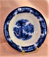 Flow Blue 10” bowl “Shanghai” pattern