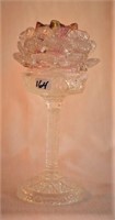 Clark's Victorian fairy lamp, pyramid glass rose