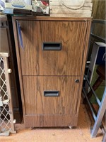 Woodgrain metal 2 drawer filing cabinet