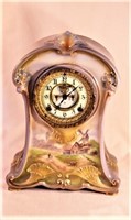 Ansonia mantle clock, Royal Bonn cased “La Meuse”