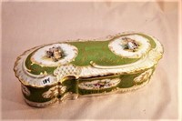 Covered dresser box, marked Dresden Germany box
