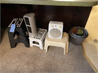 Step stools, planters, fan & heater