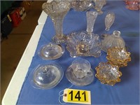 Covered Butters, Vases, Glassware