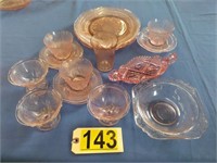 Assorted Pink Glassware