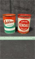Kendall and Ashland Grease Cans