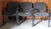 Lot #4002 - (3) Commercial upholstered open arm