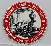 Ande Rooney Porcelain Narrow Gauge Railroad Sign