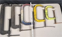 5 Large Assorted Size C Clamps