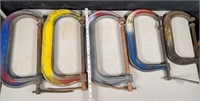 5 Large Assorted Size C Clamps