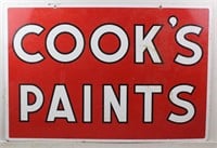 Vintage Porcelain Cook's Paint Advertising Sign