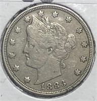 1883 Liberty Head No Cents XF
