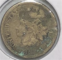 1861 Indian Cent damaged
