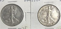 (2) Walking Liberty Half Dollars 1943 and 1946