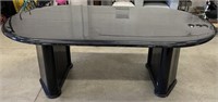 Heavy Black Lacquer Pedestal Table
